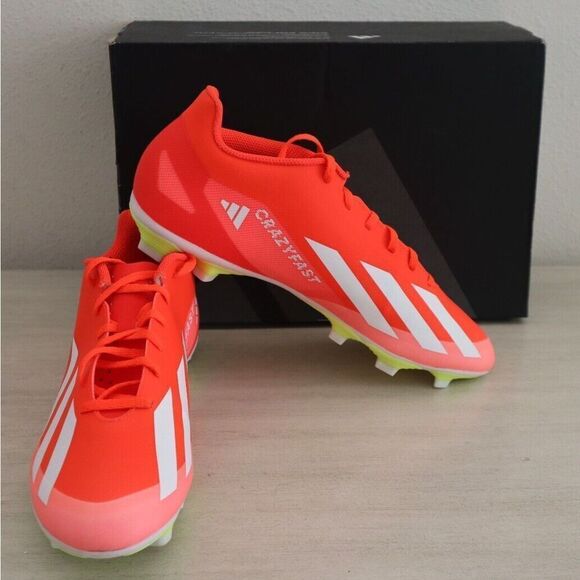 Adidas x CrazyFast Club Mens 9 Womens 10 Solar Red Flexible Ground Soccer Cleats - Picture 1 of 9
